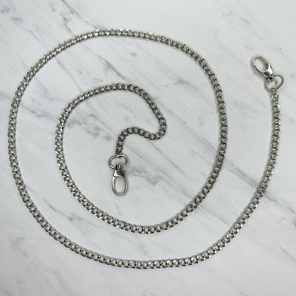 Silver Tone Skinny Chain Link Purse Handbag Bag Replacement Strap - Picture 1 of 13